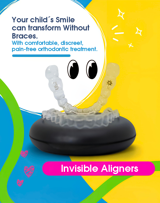 Niño con alineadores Invisalign First en Clínica Ártica, Medellín